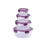 4 Containers + 4 Lids Transparent Food Storage Containers