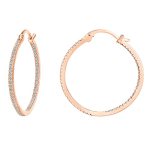Pavoi 14K Gold Plated 925 Sterling Silver Post Cubic Zirconia Hoop Earrings Large Rose Gold Hoops