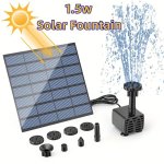 1PC Solar Water Pump Kit Solar Powered Water Fountain Pump With 6 Nozzles Diy Water Feature Outdoor Fountain For Bird Bath Ponds