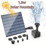 1PC Solar Water Pump Kit Solar Powered Water Fountain Pump With 6 Nozzles Diy Water Feature Outdoor Fountain For Bird Bath Ponds Garden And Fish Tank