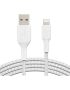 Belkin Braided Lightning Cable Boost Charge Lightning To USB Cable For Iphone Ipad Airpods Mfi-certified Iphone Charging Cable Braided Lightning Cable 2M White