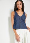 Superbalist Co- Ord Chambray Denim Shoulder Tie Shell - Dark Blue