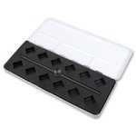 Jackson& 39 S - Empty Diagonal Plastic Molding Metal Watercolour Box - Holds 12 Half Pans