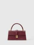 Violet Lock Detail Top Handle Bag - 0 Vintage Merlot