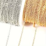 1M 39.37IN Basic Bracelet Necklace Chain Necklace Bracelet Jewelry Making Chain Accessories Diy Accessories Golden Diy