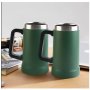 750ML Double Layer Vacuum Stainless Steel Beer Mug With Handle AO-78105 Black