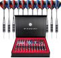 Winsdart Steel Tip Darts 12 Pack Set With Nonslip Iron Barrel Aluminum Dart Shafts And Flights Darts Sharpener An Gift Box Black Silver 1-DARTS-B
