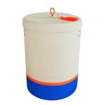 Lidded Laundry Basket - Ocean Blue & Neon Orange