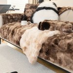 1PC Plush Sofa Cover Pet-friendly Sofa Slipcover Pillow Case Backrest Cover Sofa Cushion Protective Cover Suitable For Bedroom O