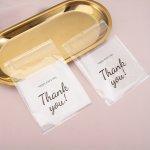 50PCS Thank You Words Print Adhesive Bags Transparent Self Sealing Plastic Opp Bags For Diy Jewelry Retail Display & Packaging C