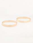 Goldair Gold Flat Bangles 2-PACK