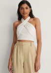 Crossover Halterneck Top - White