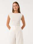 CARSON Textured Top - L Cream