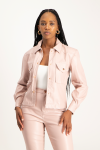 Eliana Faux Leather Shacket - Blush - XS Blush