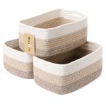 Miniark Small Storage Baskets For Organizing Closet Organizer Bins Shelf Toy Basket Woven Rope Baskets Cube Decorative Box Shall