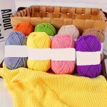 Milk Cotton Yarn For Crochet & Knitting - 1 Piece Multicolor Blend Yarn Soft Polyester Rayon & Nylon Fiber Ideal For Diy Crafts
