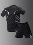 Men's Short Sleeve T-Shirt & Drawstring Shorts 2PCS Casual Sports Regular Tee Top Pants Suit Outfits For Spring Summer As Gifts