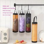 1PC Plastic Bag Holder Mesh Hanging Storage Dispenser Foldable Breathable Washable Hanging Mesh Garbage Bag Organizer For Plasti