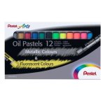 Oil Pastels Metallic And Fluorescent 12 Colours box – PHN-MF12