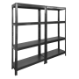 4 Tier Honeycomb Shelving Unit 148X75X30CM Black 2 Pack