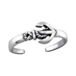 C1107-C27625 - 925 Sterling Silver Anchor TOE RING Adjustable Size