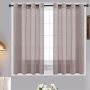 Matoc Designs Caf Curtain -mystic Voile -cinnamon -eyelet - 110CM W X 123CM H - 2 Pack