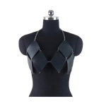 Pvc Leather Diamond Block & Chain Harness One Size