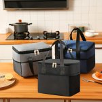 1PC Insulated Lunch Bag Cooler Box Canvas Hot Breakfast Lunch Bag Tote Women's Food Storage Bag Portable Large Capacity Tote Bag