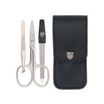 3 Swords Manicure Set Genuine Leather Premium - Black L 56771 P N