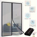 1 Set Magnetic Screen Door 31.5X82 36X82 39.4X82 Inches Contemporary Style Black Self-sealing Heavy Duty Mesh Partition Hands-fr