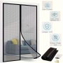 1 Set Magnetic Screen Door 31.5X82/36X82/39.4X82 Inches Contemporary Style Black Self-sealing Heavy Duty Mesh Partition Hands-free Pet Friendly Keeps Bugs Out For Home Outdoor