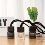 Elegant Black And Clear Glass Car Air Fresheners With Wooden Caps - No Fragrance Included