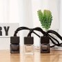 Elegant Black And Clear Glass Car Air Fresheners With Wooden Caps - No Fragrance Included
