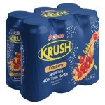 Clover Krush Sparkling Cranberry Juice 6 X300ML