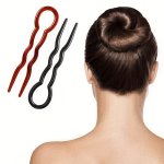 3PCS French Style Hairpin U-shaped Hair Sticks Updo Hair Bun Holder Hair Accessories For Women