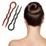 3pcs French Style Hairpin U-Shaped Hair Sticks Updo Hair Bun Holder Hair Accessories For Women