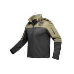 Mens Black & Olive Soft Shell Jacket - 3XL