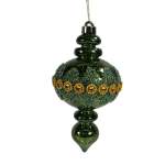 Dark Green Shiny Plastic Ornament With Design 11X11X23CM