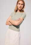 Ribbed Modal-blend T-Shirt - Light Khaki Green