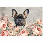 Deco Print Frenchie And Peonies