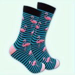 1 Pair Of Unisex Fashion Novelty Socks Funny Flamingo Patterned Men Women Gift Socks For Outdoor Wearing & All Seasons Wearing