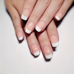 24 Pcs Medium Square Press On Nails White French Style Fake Nails Glossy Artificial Finger Manicure False Nails
