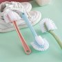 1PC Household Multifunctional All-round Five-sided Shoe Washing Brush Plastic Long-handled Soft-bristle Shoe Brush