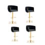 Kc Furn-quinn Swivel Adjustable Height Bar Stool Set Of 4 Black