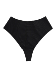 Mid Rise Seamless Thong - Black - Xlarge