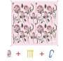 Water Resistant Picnic And Beach Throw/mat 210 200CM - Pink Protea