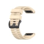 For Garmin Fenix 6X Pro 26MM Silicone Watch Band Beige