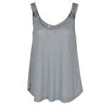 Goldair Gold Buckle Ribbed Top - Sky Free