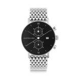 Chrono Silver Black Woven Steel