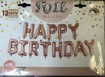 Happy Birthday Rosegold Foil Banner 13PC